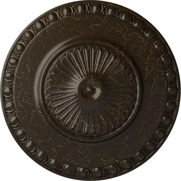 Ekena Millwork Lyon Ceiling Medallion (Fits Canopies up to 3 5/8"), 23 1/2"OD x 3 1/4"P, Stone Hearth Crackle CM23LYSHC - main